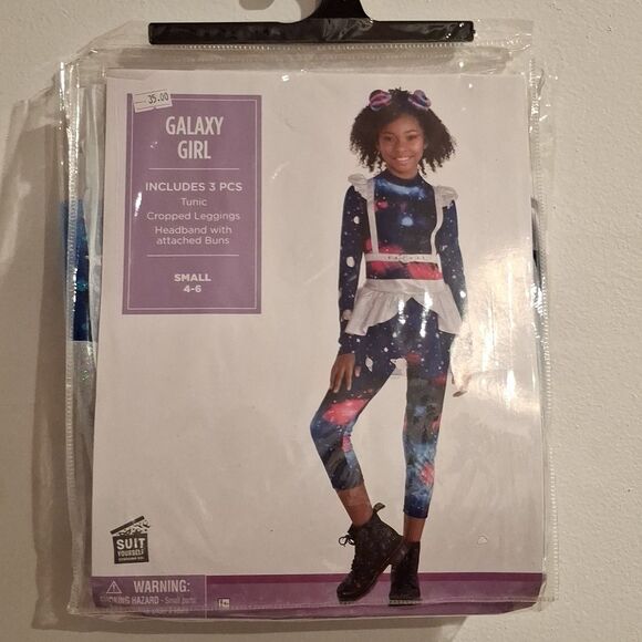 Galaxy Girl Futuristic Space Youth Girls Small 4-6 Halloween Costume in Blue - Picture 2 of 4